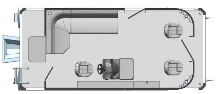 Overhead deck plan of the 818 Panfish