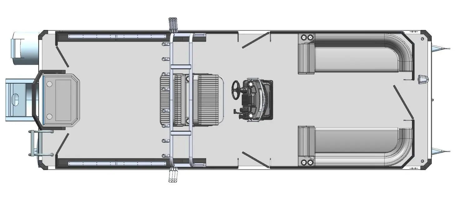 Overhead deck plan of the 24′ Pro Troll
