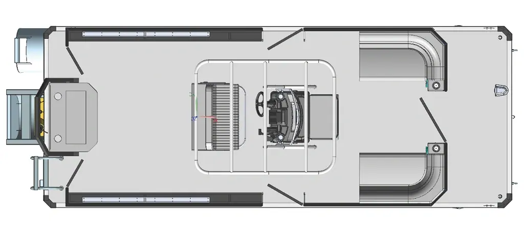 Overhead deck plan of the 22′ Pro Fish N’ Cruise