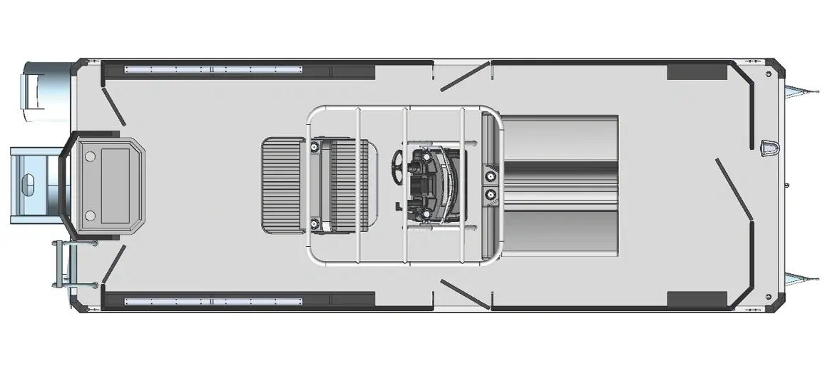Overhead deck plan of the 24′ Pro Fish N’ Cruise FS