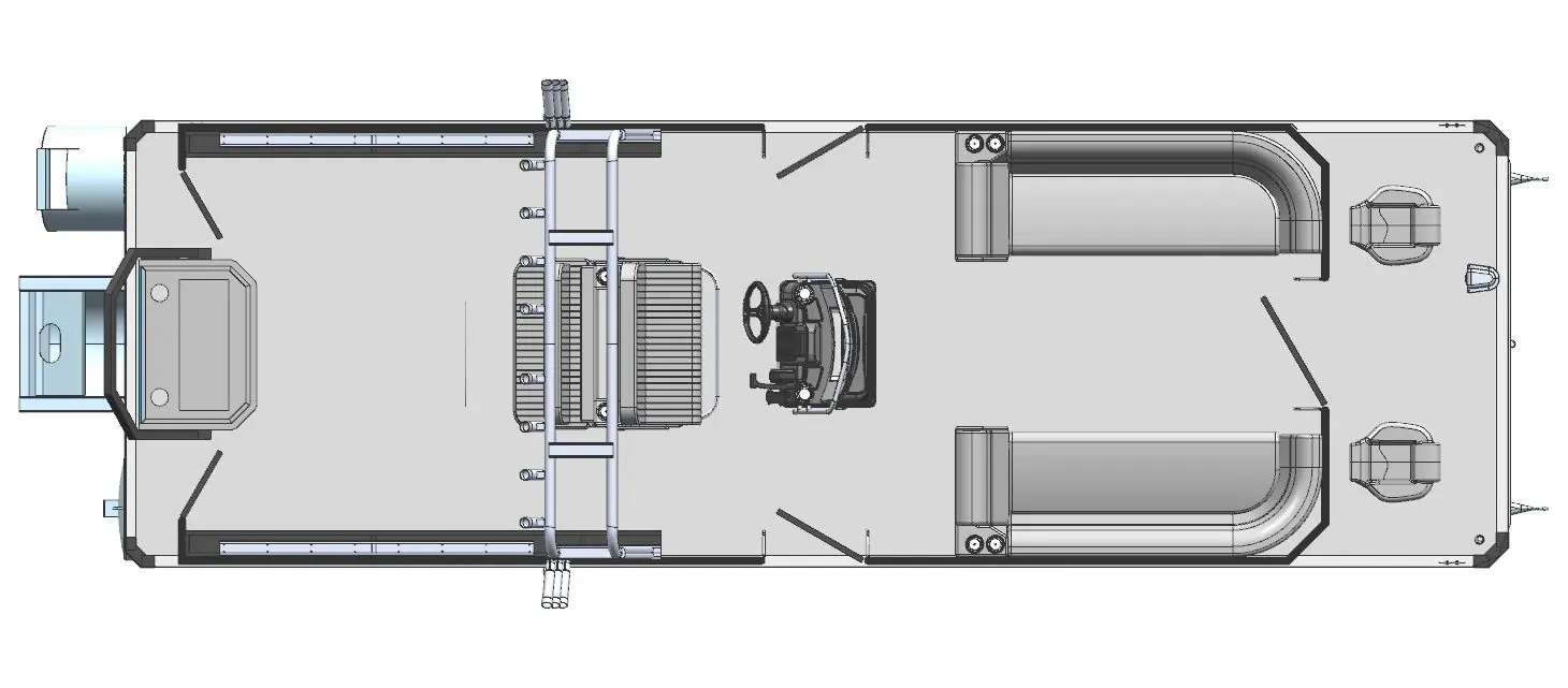 Overhead deck plan of the 26′ Pro Troll
