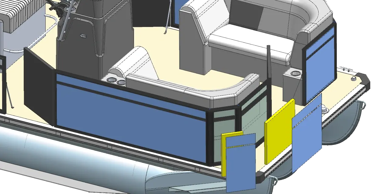 Cutaway drawing of foam-reinforced front wall panels