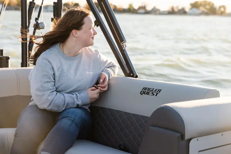 Passenger relaxing on the bow lounge