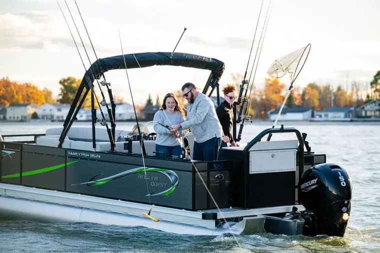 Family fishing from the stern