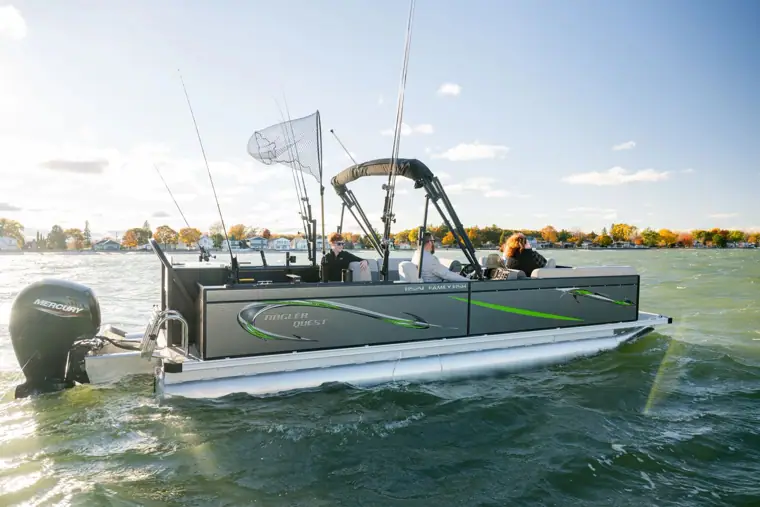 Pro Family Fish profile with a landing net up