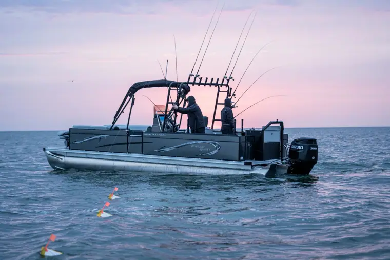Pro Troll trolling planer boards at dusk
