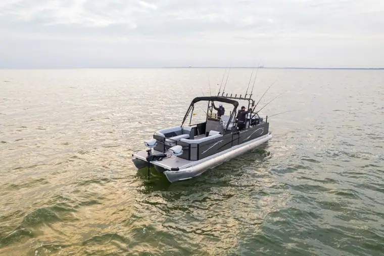 Pro Troll on the water in evening light